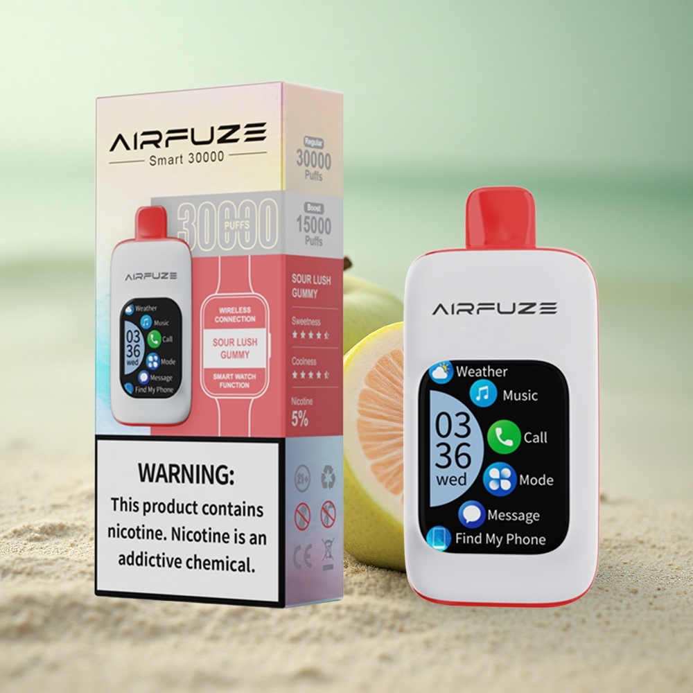 AirFuze Smart 30000 Puffs Kirpeä Koukuttava Gummy 5% 900mAh Type-C