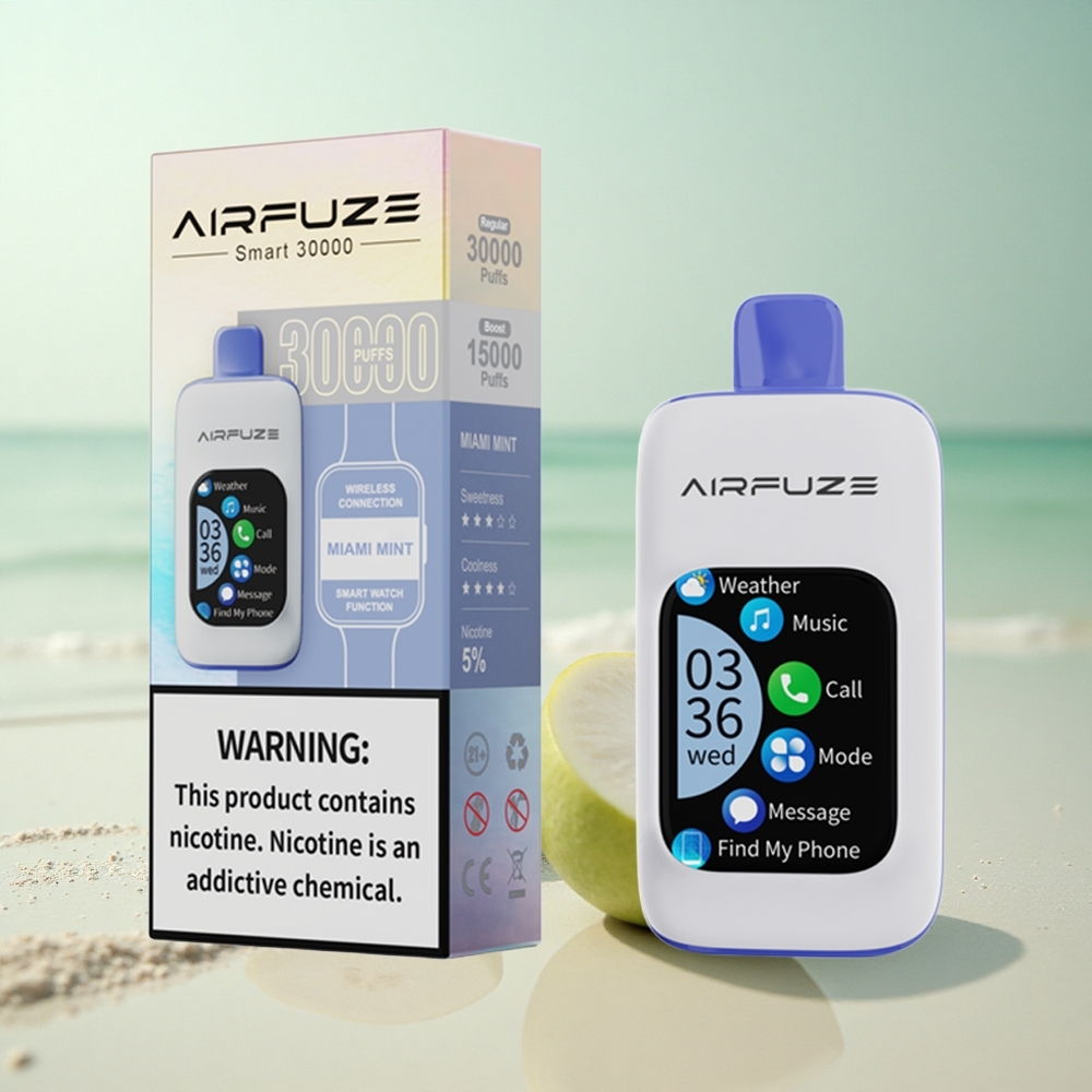 AirFuze Smart 30000 Puffs Miami Mint Älykäs 900mAh 5% Nikotiinia Type-C