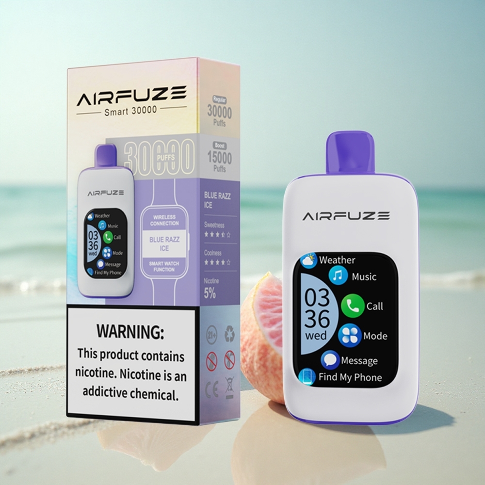 AirFuze Smart 30000 Puffs Sininen Vadelma Jää 900mAh TFT-Touch