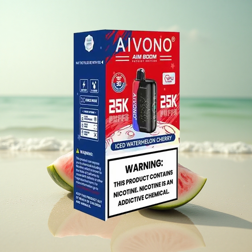 Aivono Aim Boom 25000 Puffs Jäätynyt Vesimeloni Kirsikka 28ml Mesh