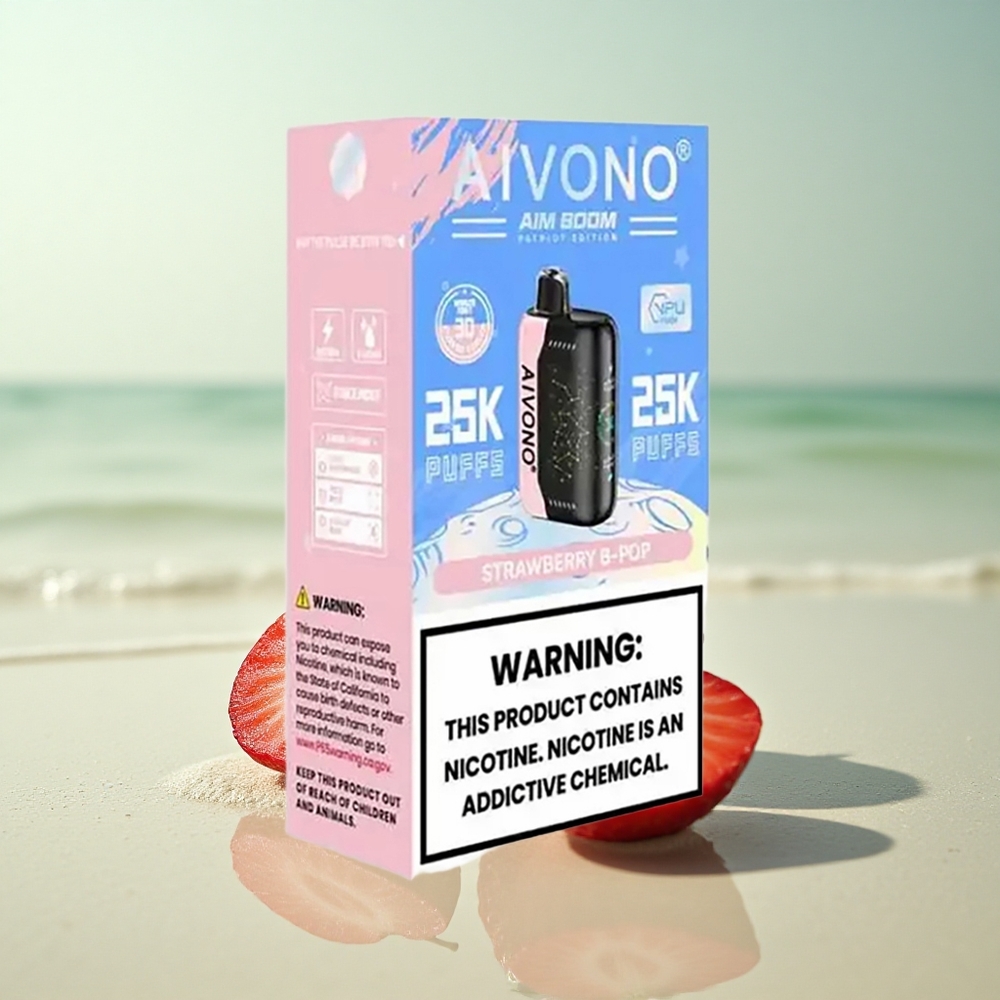 Aivono Aim Boom 25000 Puffs Mansikka B Pop 0% Nikotiinia 650mAh 28ml