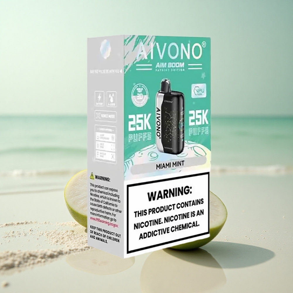 Aivono Aim Boom 25000 Puffs Miami Mint 0% Nikotiinia 650mAh 90g