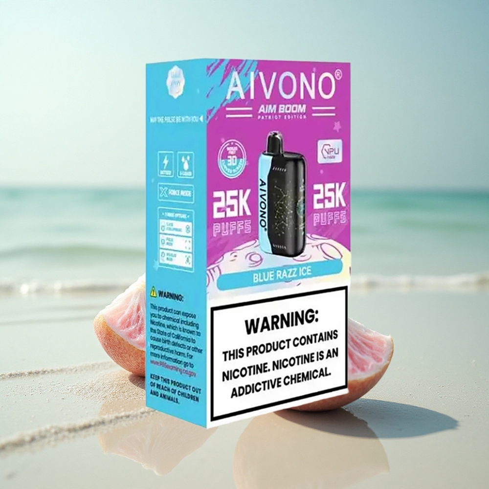 Aivono Aim Boom 25000 Puffs Sininen Vadelma-Jää 0% 28ml Type-C