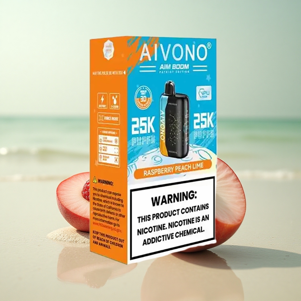 Aivono Aim Boom 25000 Puffs Vadelma Persikka Lime 650mAh Type-C