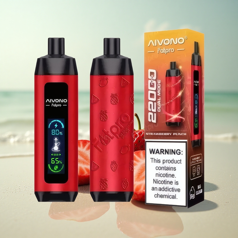 Aivono Aim Fatpro 22000 Puffs Mansikkapommi 5% Nikotiinia 28ml Nestettä