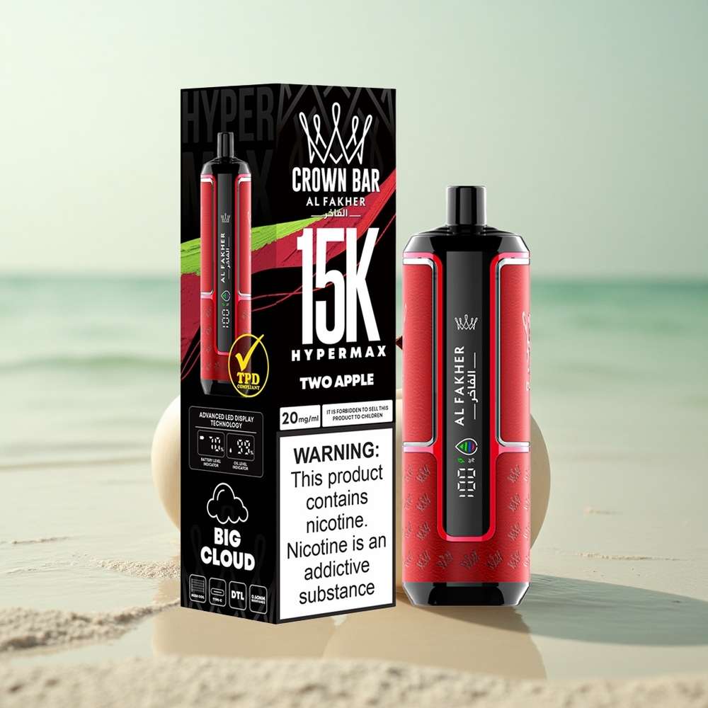 Al Fakher Crown Bar 15K Hypermax Kaksi Omenaa 22ml Type-C 6mg