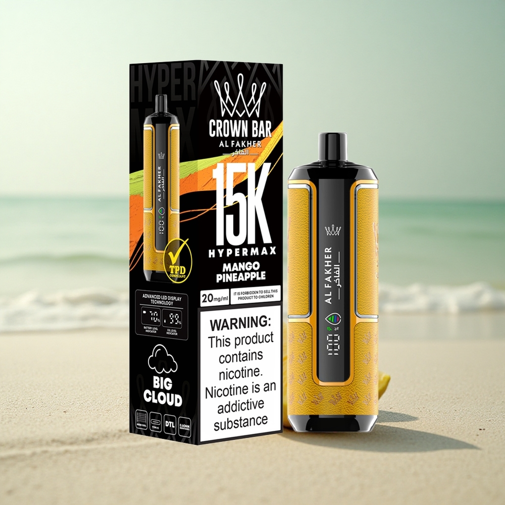 Al Fakher Crown Bar 15K Hypermax Mango-Ananas 22ml 600mAh Tyyppi-C
