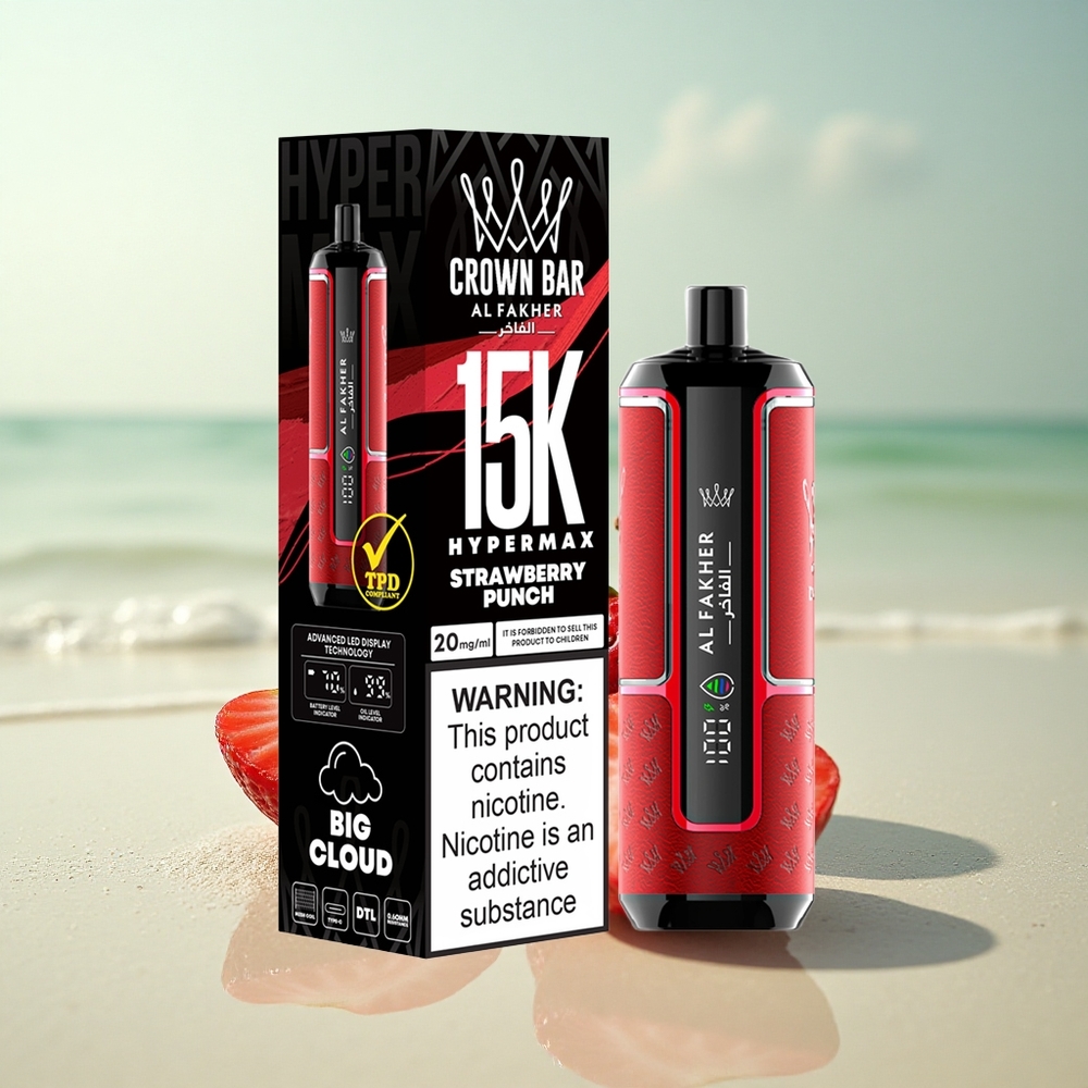 Al Fakher Crown Bar 15K Hypermax Mansikkatyrmä 22ml DTL 6mg