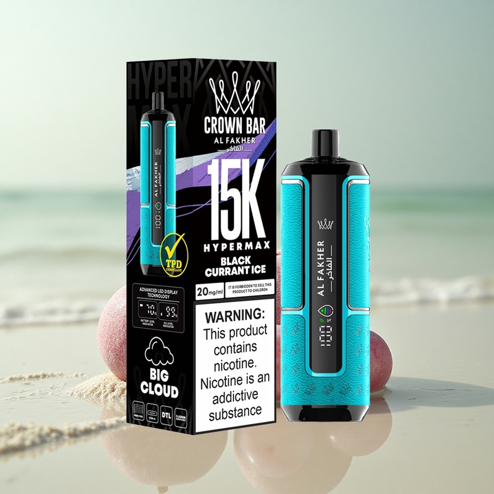 Al Fakher Crown Bar 15K Hypermax Mustajäämarja 22ml 600mAh Type-C