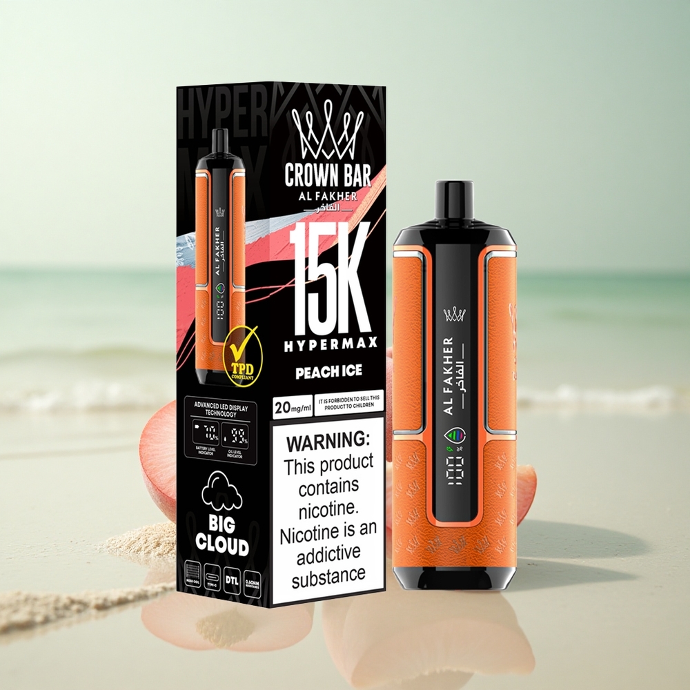 Al Fakher Crown Bar 15K Hypermax Persikka-Jää 22ml DTL 6mg
