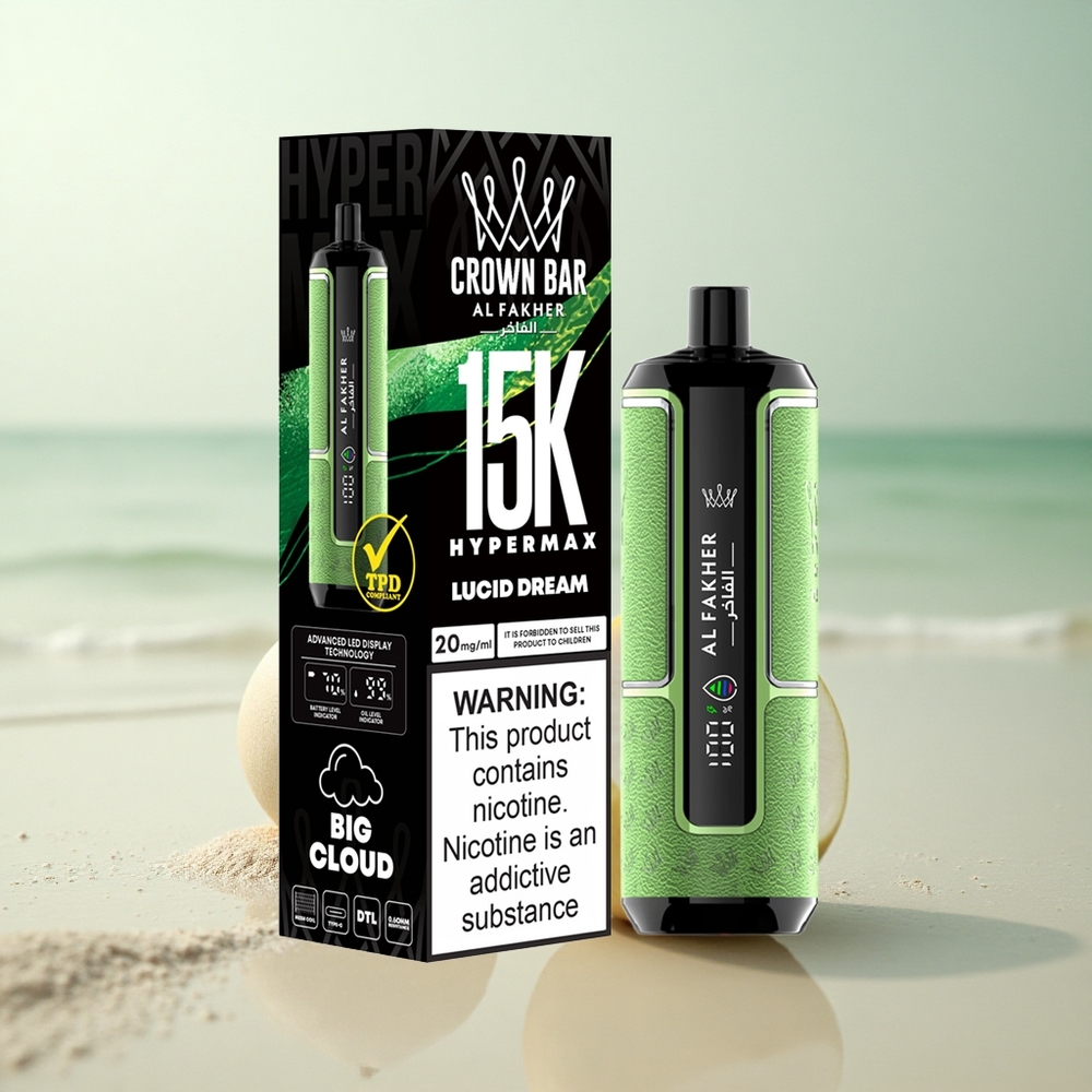 Al Fakher Crown Bar 15K Hypermax Selkeä Uni 22ml 600mAh Type-C