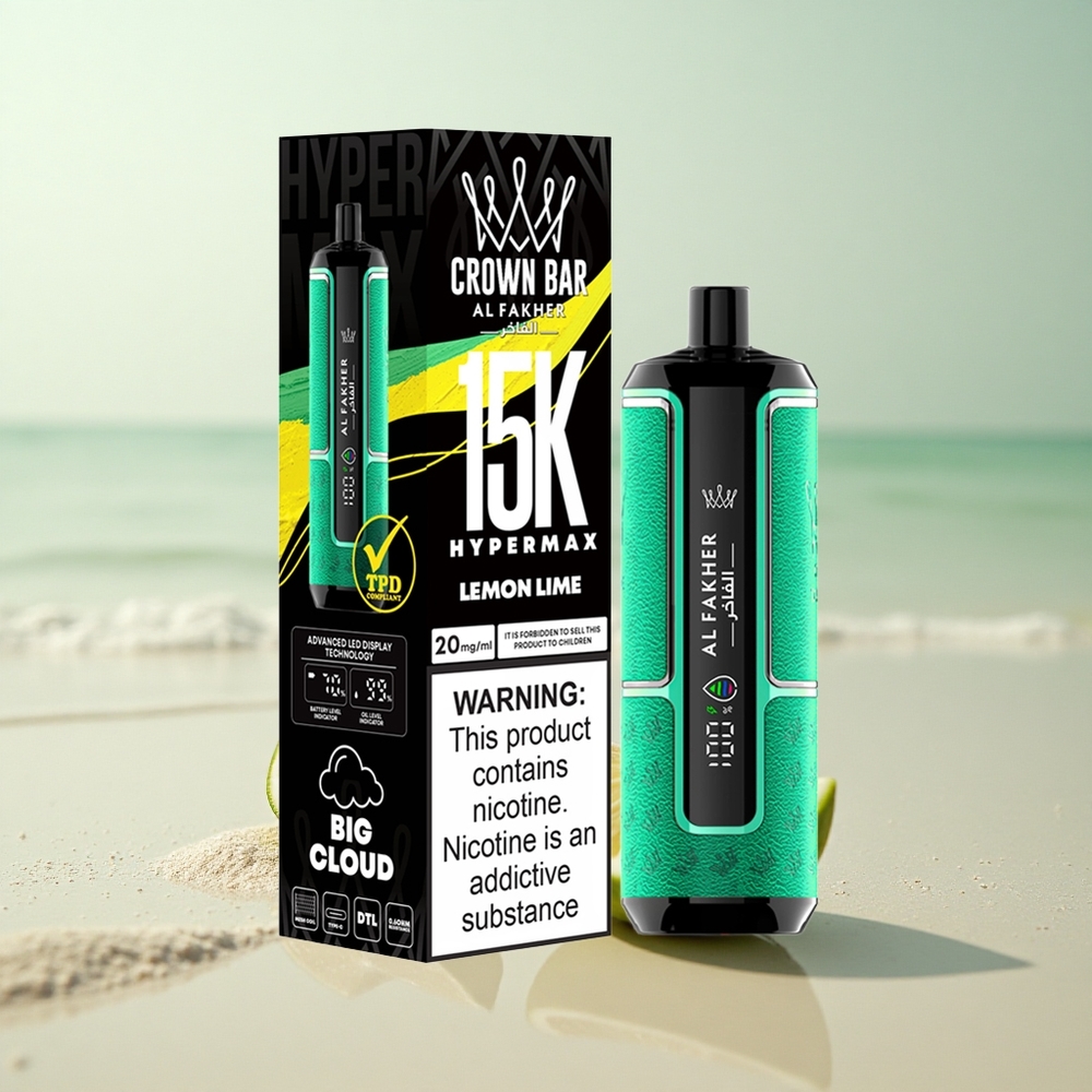 Al Fakher Crown Bar 15K Hypermax Sitruuna-Lime 22ml 600mAh Type-C