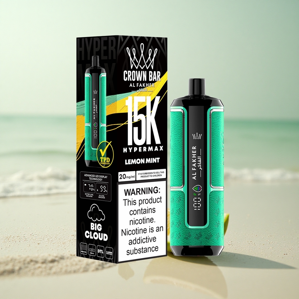 Al Fakher Crown Bar 15K Hypermax Sitruuna Minttu 22ml 600mAh Type-C