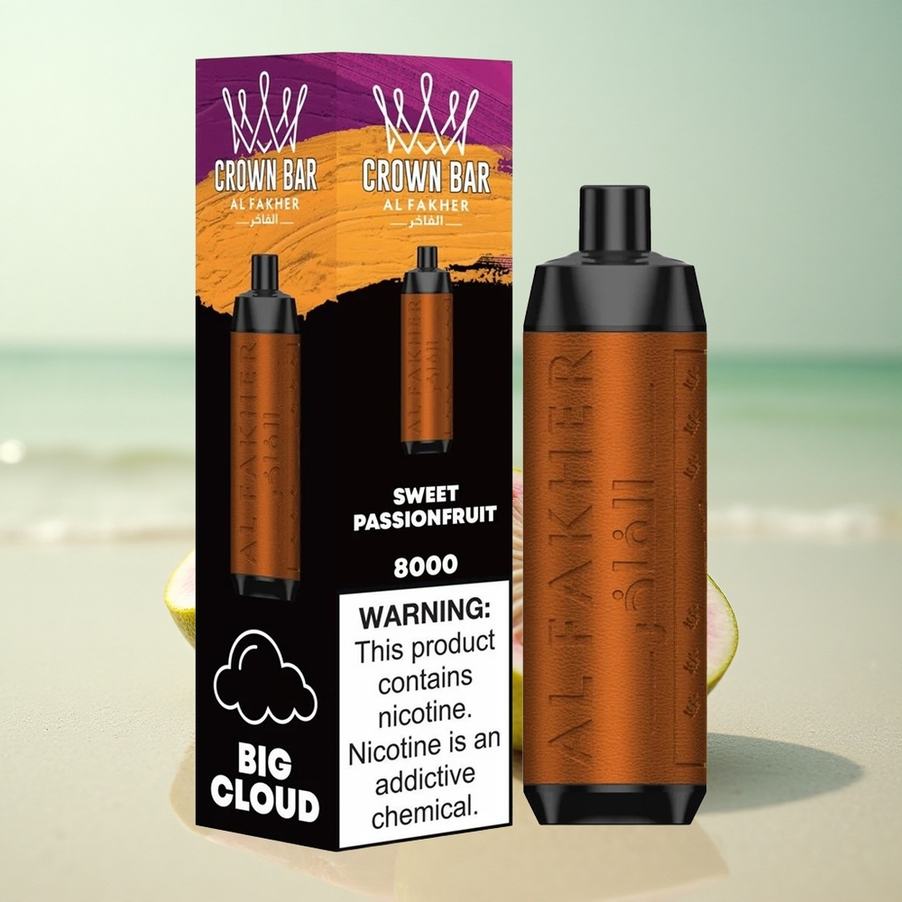 Al Fakher Crown Bar 8000 Crystal Makeen Passiohedelmä 600mAh 18ml 5mg