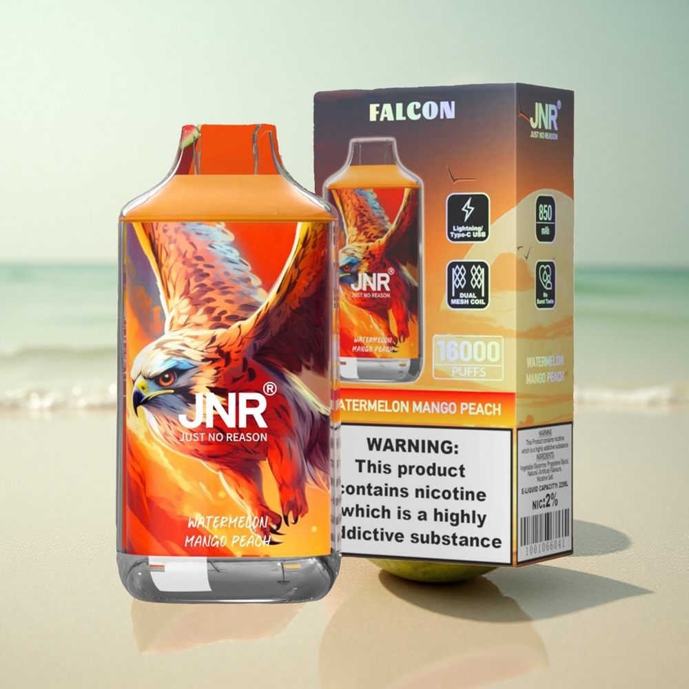 JNR Falcon 16000 Vesimeloni Mango Persikka 850 mAh 22ml Kaksoishuopakela