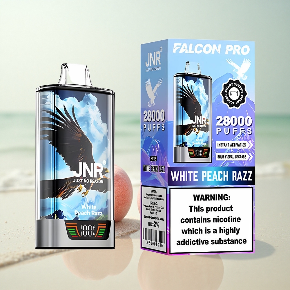 JNR Falcon Pro 28000 Valkoinen Persikka-Razz 30ml 950mAh Dual Mesh