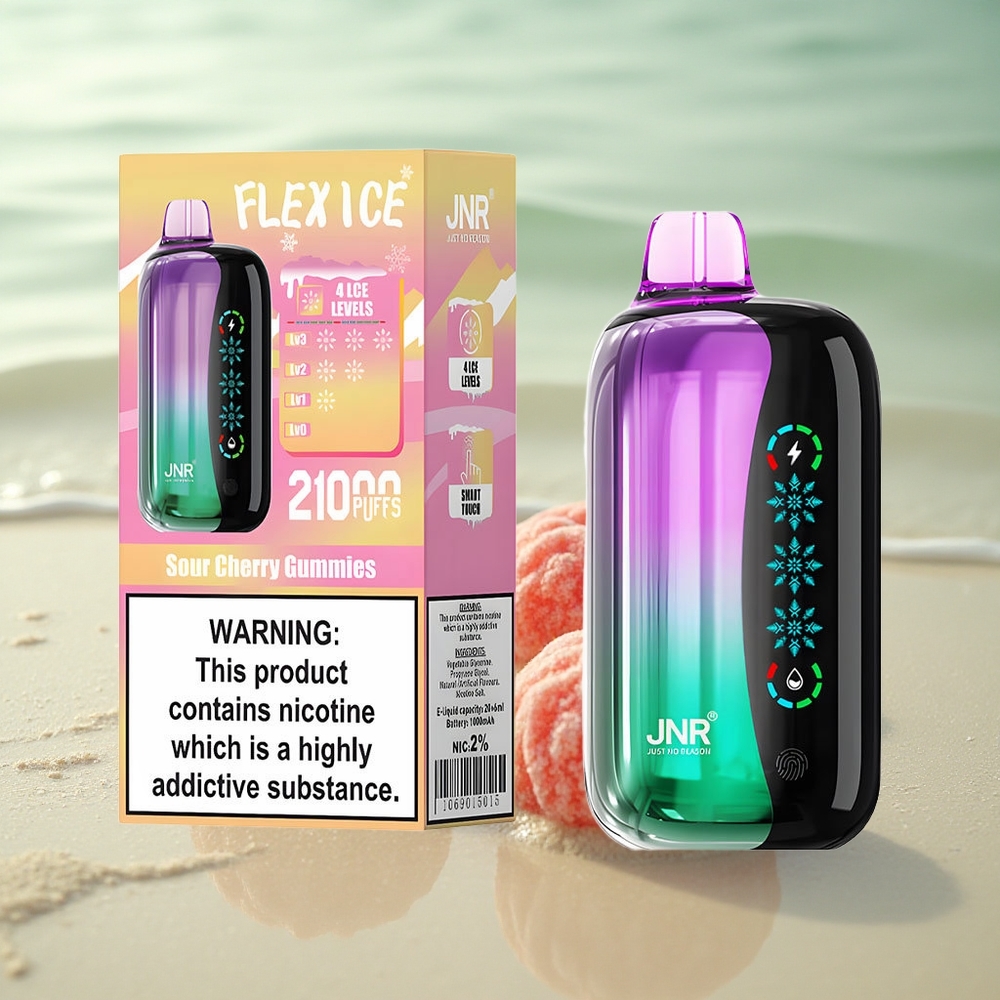 JNR Flex Ice 21000 Kirpeän Kirsikka Naminat (Säädettävä Jää, 26ml E-neste, 1000mAh Akku)