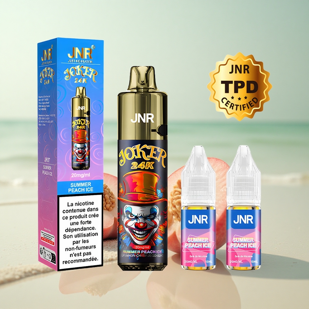 JNR Joker 24K Kesäpersikka-Jää 2% Nikotiinia 800mAkku 10ml-Täyttö