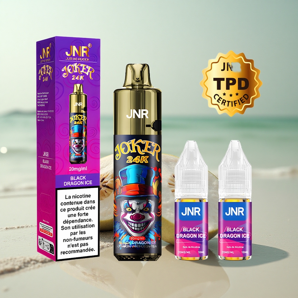 JNR Joker 24K Musta Lohikäärme Jää - 10ml Uudelleentäytettävä Pod, 800mAh Akku, 2% Nikotiinia
