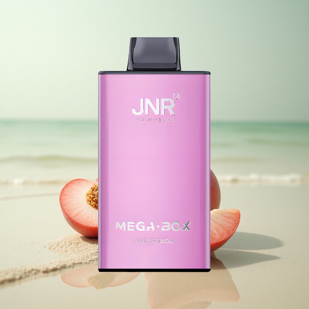 JNR Mega Box 25000 Mehukas Persikka 30ml Kaksoiskäämitys