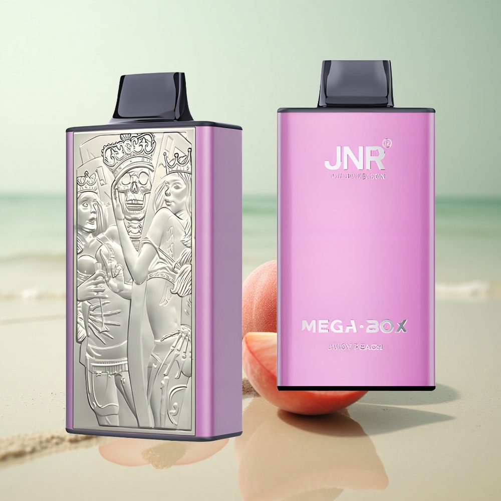 JNR Mega Box 25000 Mehukas Persikka 30ml Kaksoiskäämitys