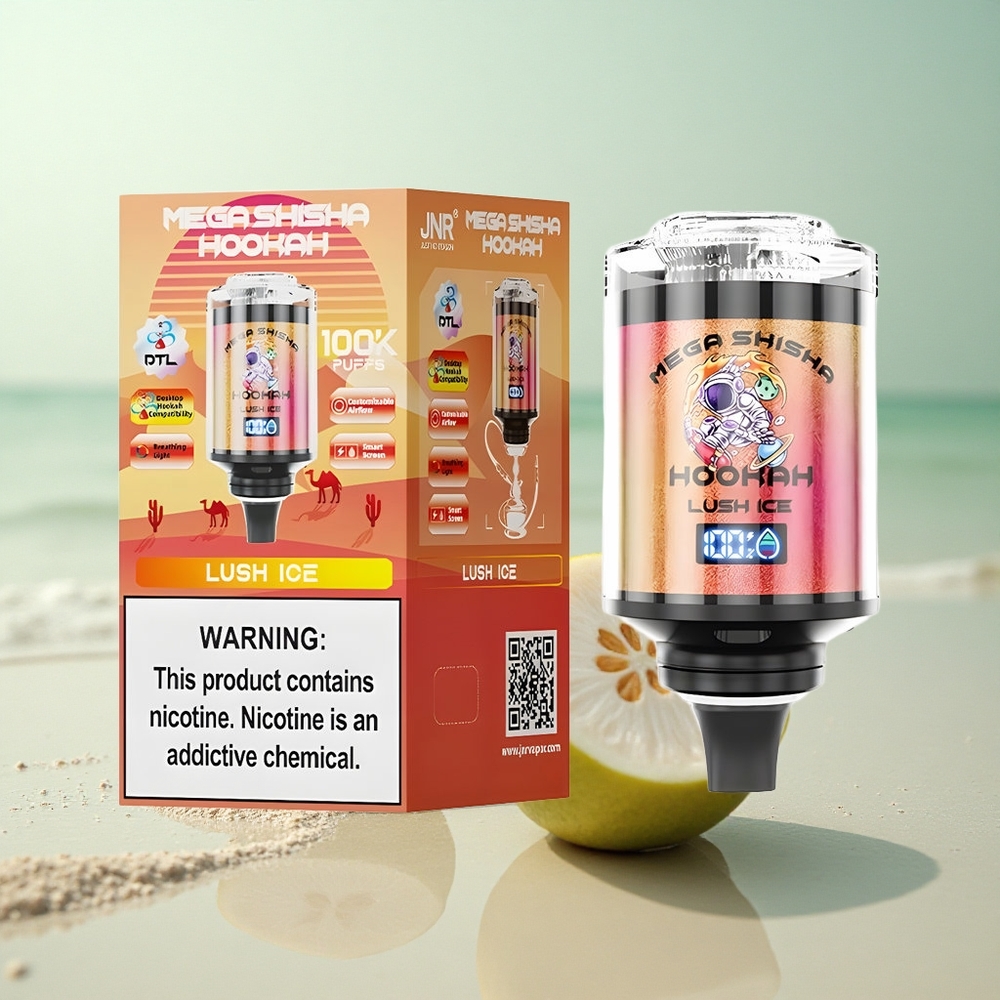 JNR Mega Shisha Hookah 100K Jäätynyt Tuuli 2200mAh Type-C Virtaus