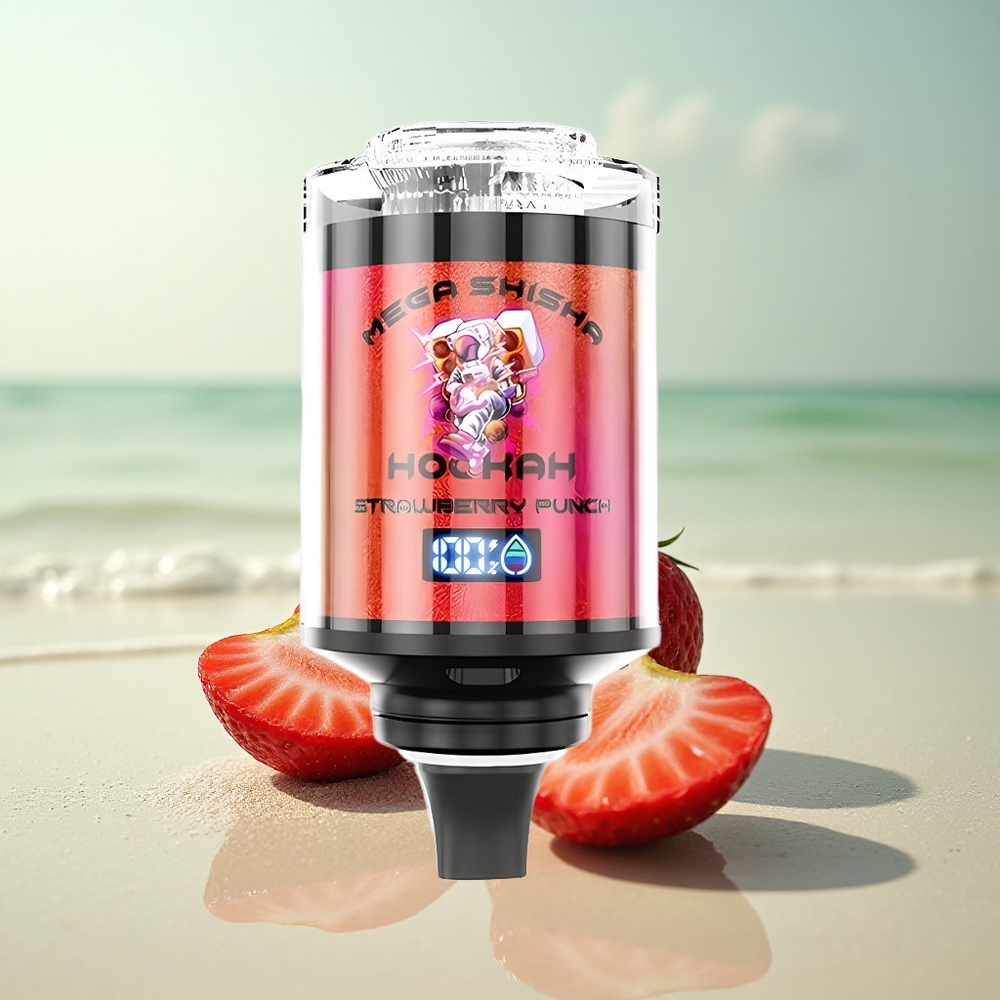 JNR Mega Shisha Hookah 100K Mansikkapohjainen Isku - 2200mAh - 60ml