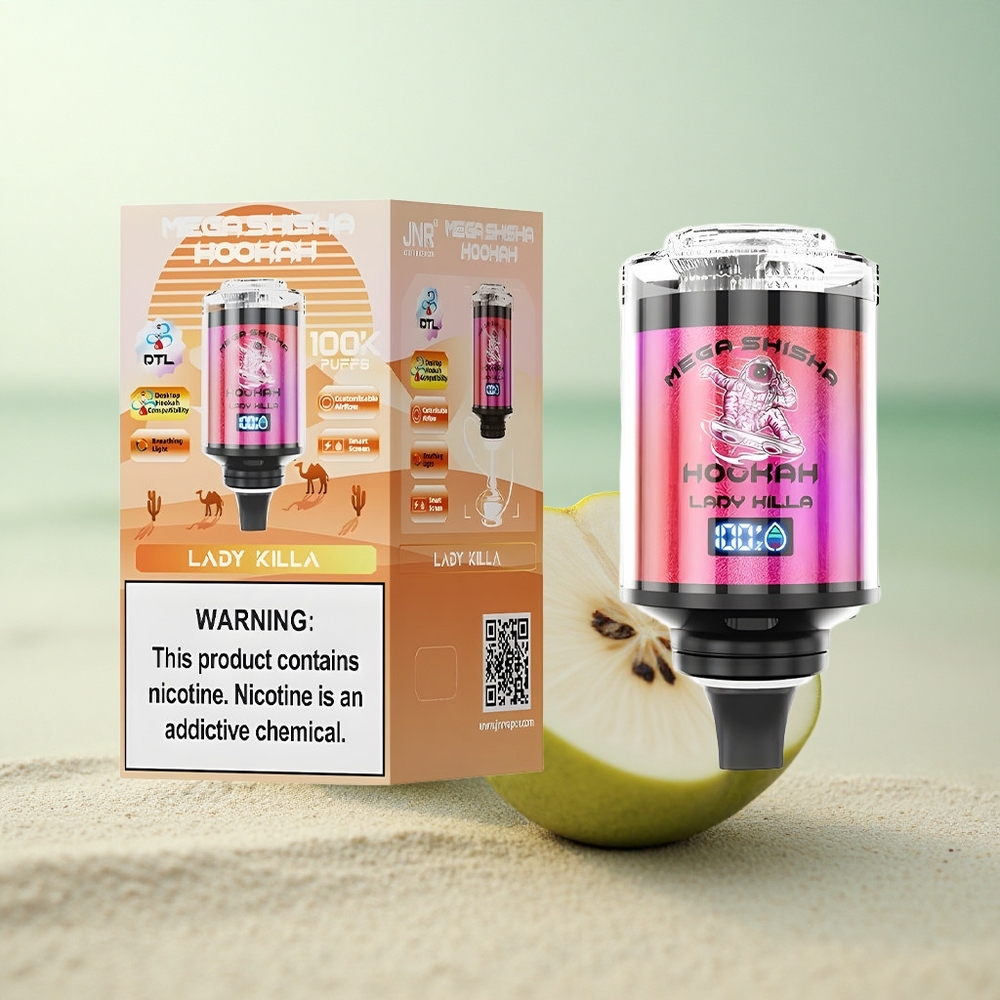 JNR Mega Shisha Hookah 100K Nainen Tappaja 60ml 2200mAh Type-C