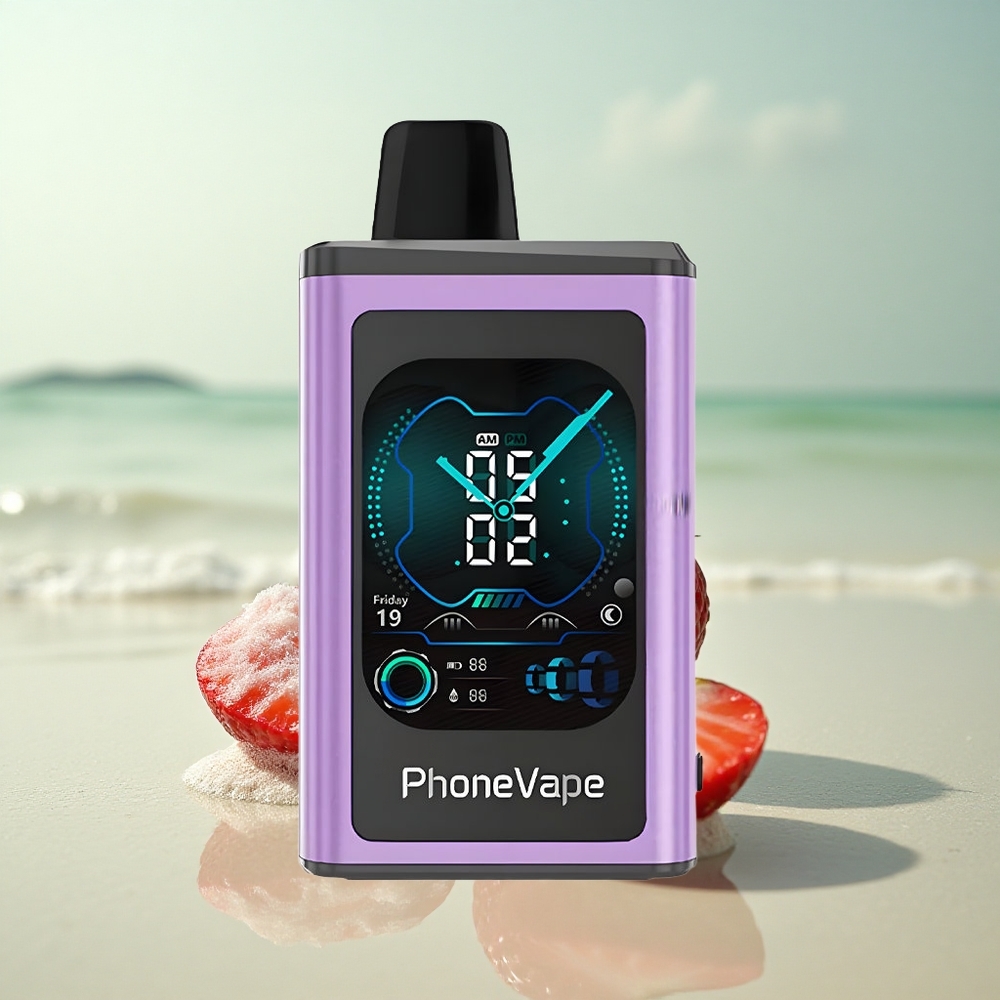 JNR PhoneVape 30000 Mansikkajää Type-C Ladattava 850mAh App-Ohjattu