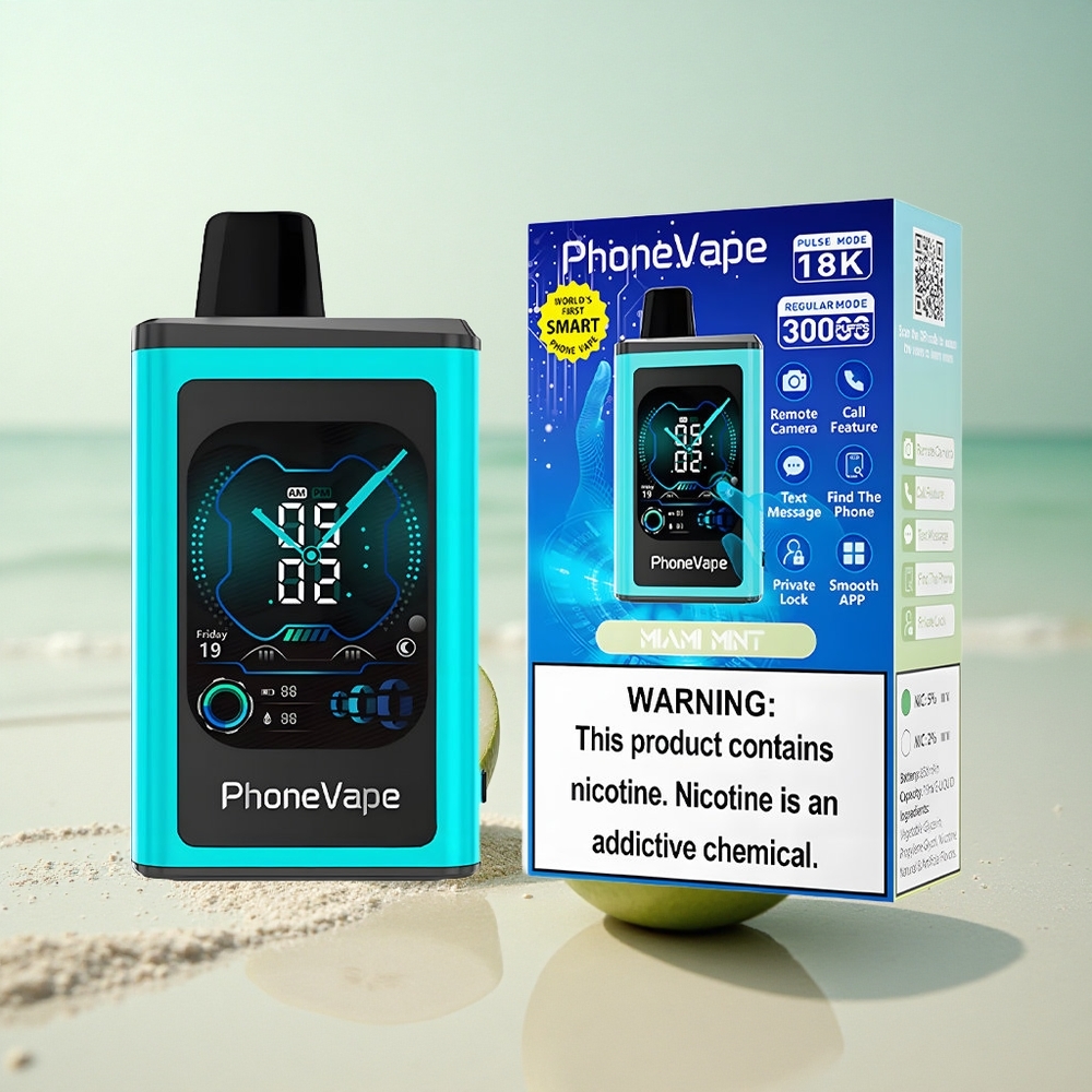 JNR PhoneVape 30000 Miami Mint Akku Turbo App-ohjattu