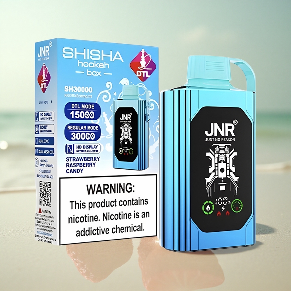 JNR Shisha Hookah Box 20500 Mansikka-Vadelmakarkki HD-Näyttö Kaksoisverkkokäämi Pikalataus