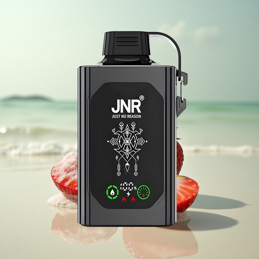 JNR Shisha Hookah Box 20500 Mansikkajää HD Näyttö Dual Mesh Coil 25ml
