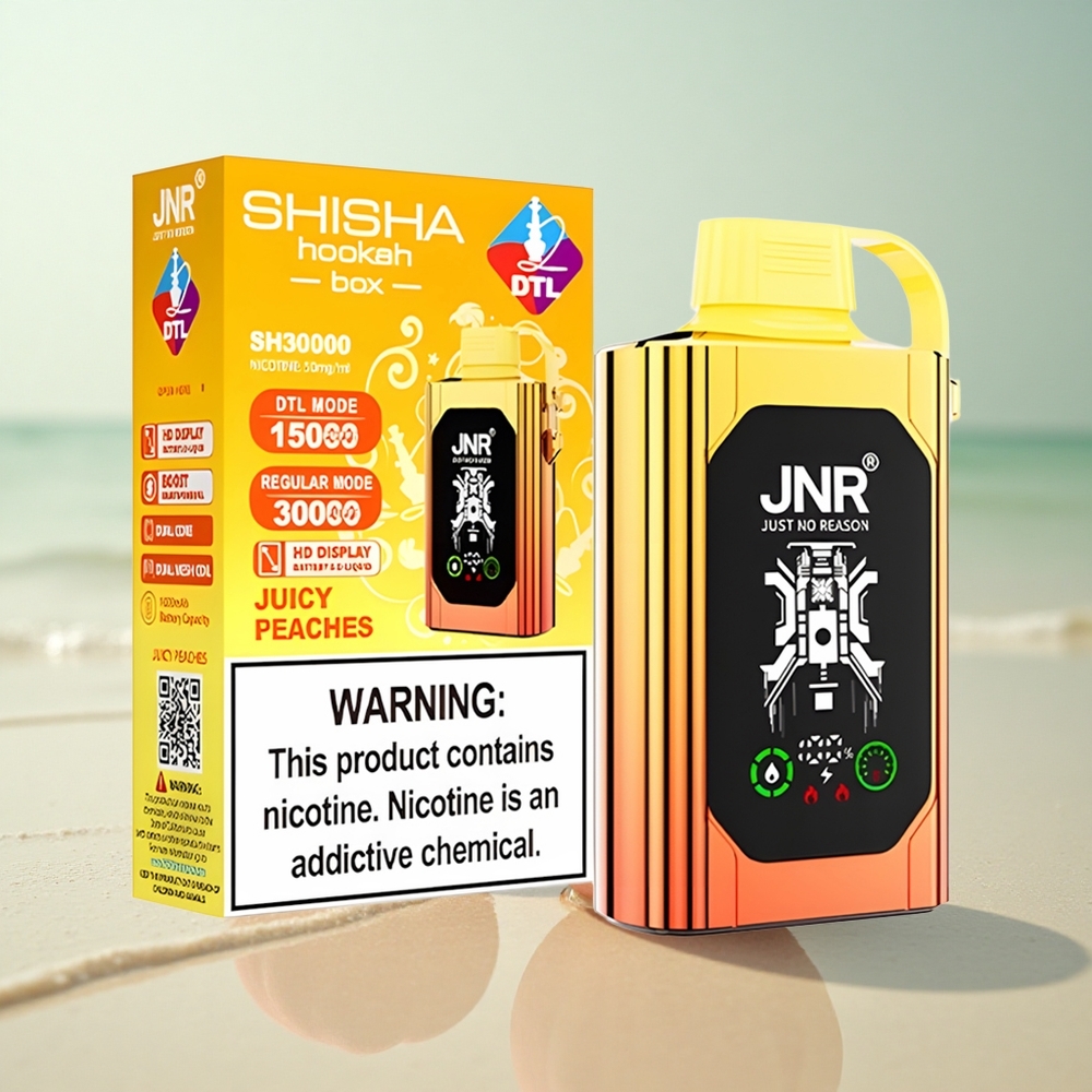 JNR Shisha Hookah Box 20500 Mehukkaat Persikat HD-Näyttö ja Kaksoissydän