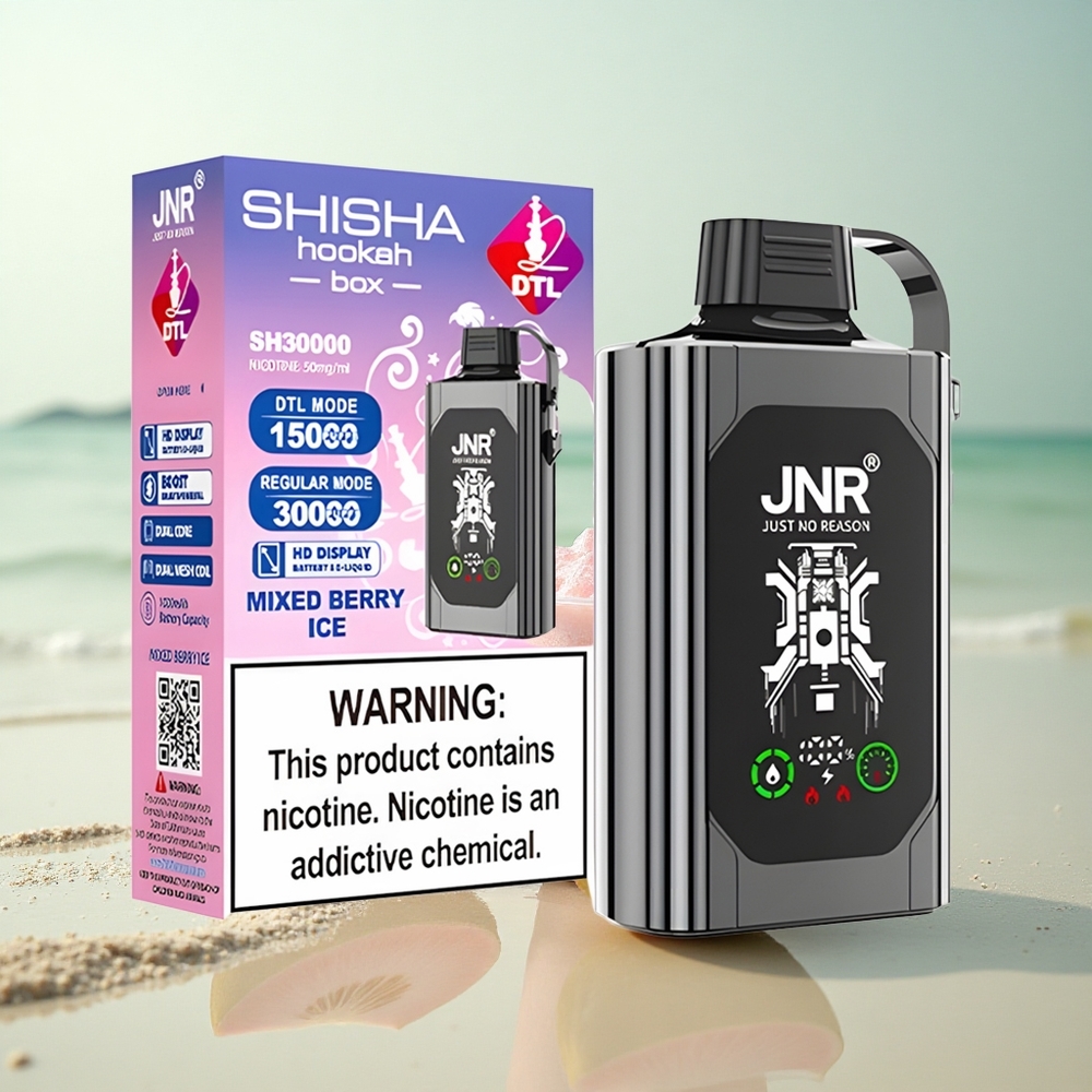 JNR Shisha Hookah Box 20500 Sekamarjajäätelö HD Näyttö 25ml Kaksoissydän