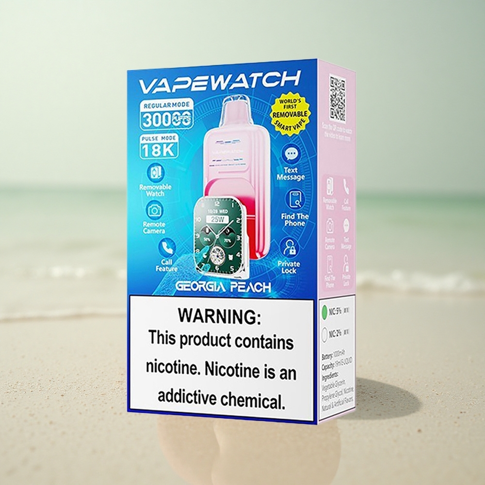 JNR VapeWatch 30000 Persikka Kaksoishäkkääjä 1000mAh Type-C