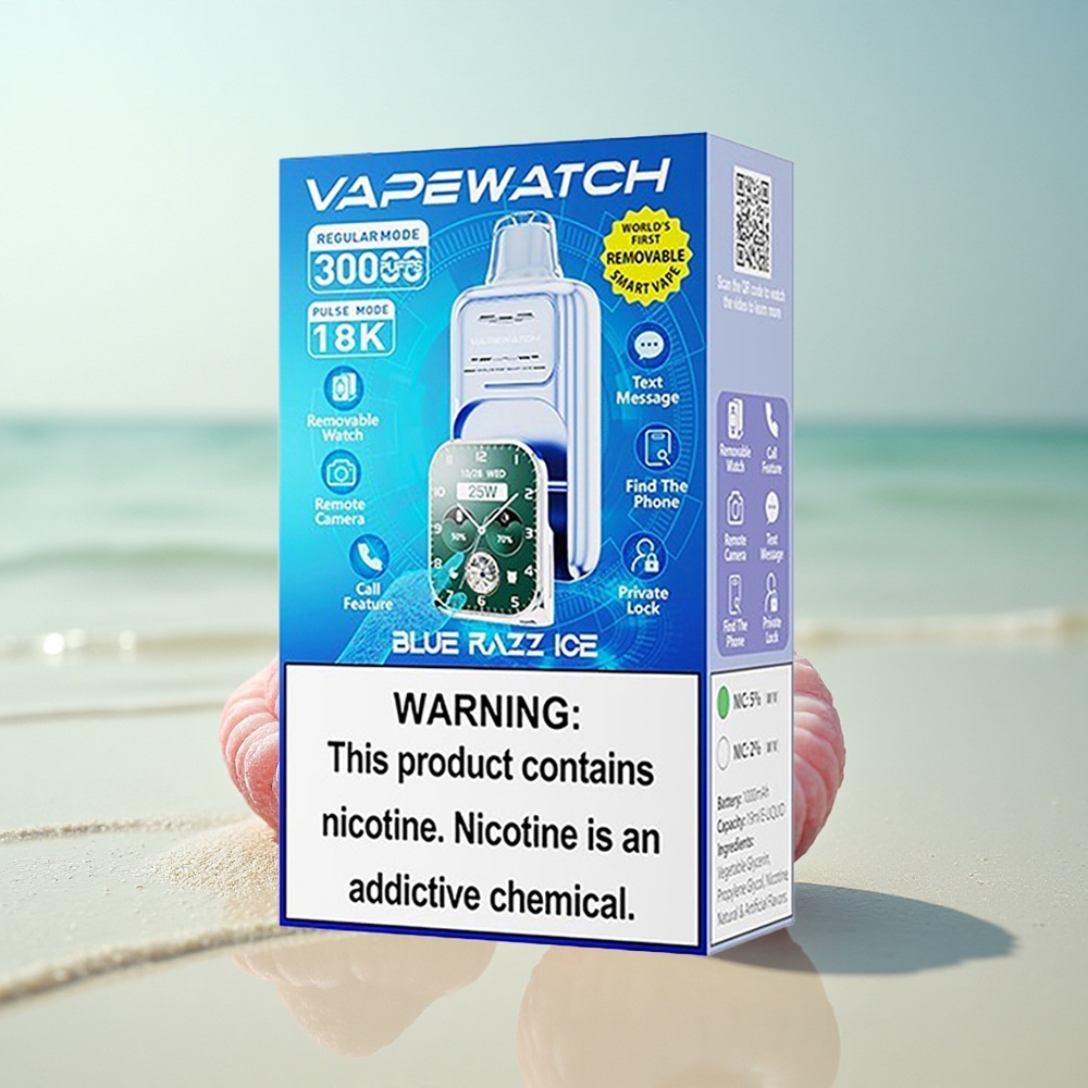 JNR VapeWatch 30000 Sininen Vadelma-Jää Dual Mesh 19mL 1000mAh
