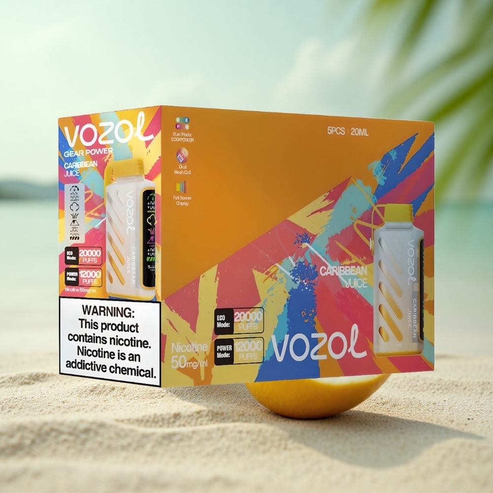 VOZOL Gear Power 20000 Puffs Karibian Mehu Dual Mesh 20mL