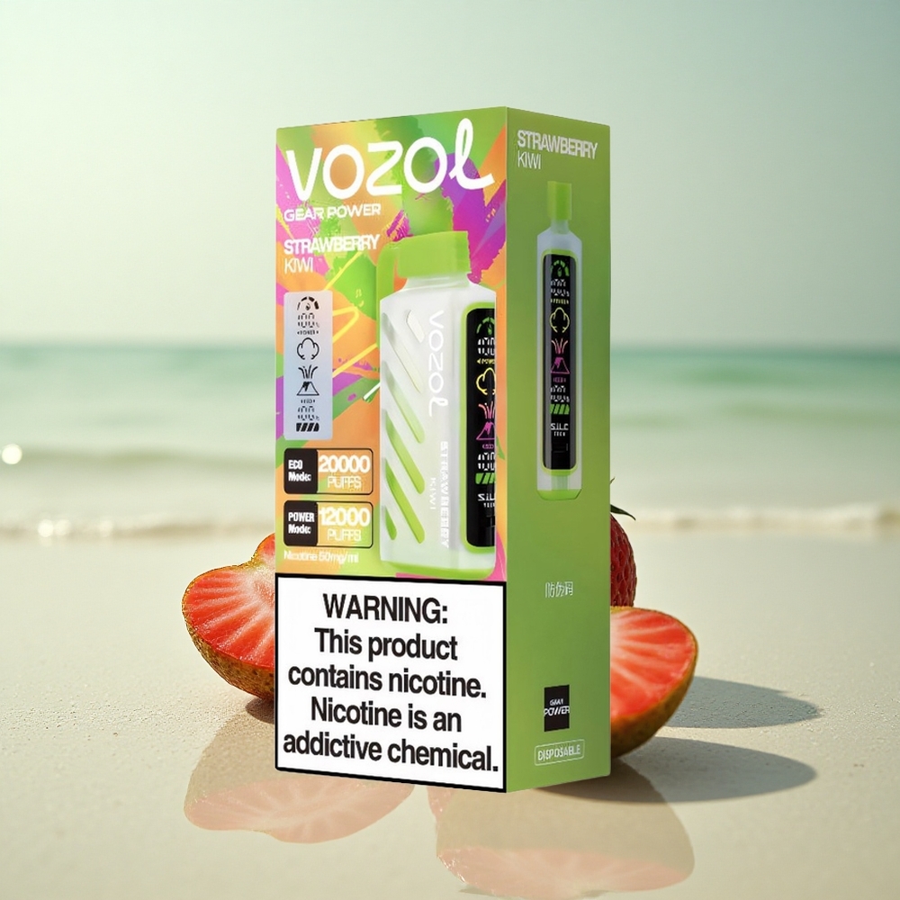 VOZOL Gear Power 20000 Puffs Mansikka-Kiivi Kaksoishuokalevy 20mL 5% Nikotiinia
