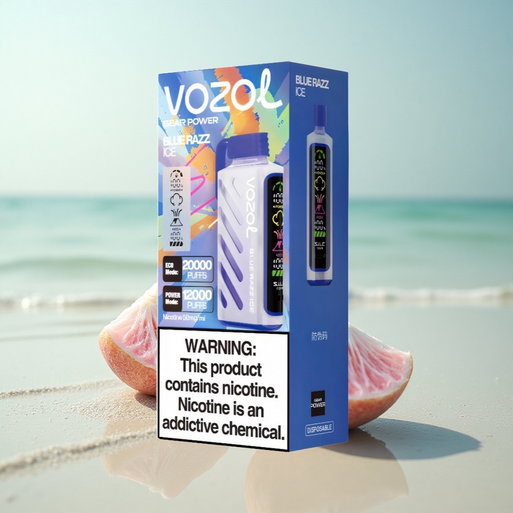 VOZOL Gear Power 20000 Puffs Sininen Vadelma-Jää Dual Mesh 20mL