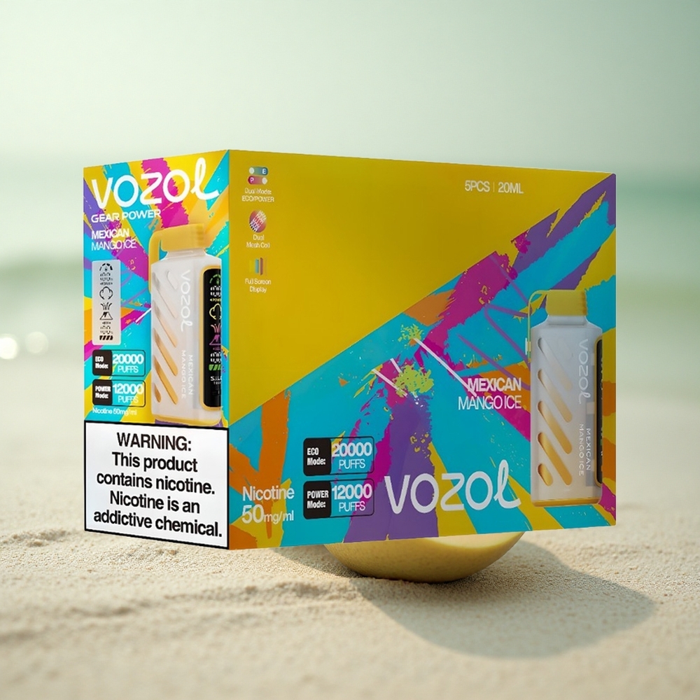 VOZOL Gear Power 20000 Puffs Suomalainen Mango Jää - Kaksoishuopakäämellä, 20ml, 5% Nikotiinia