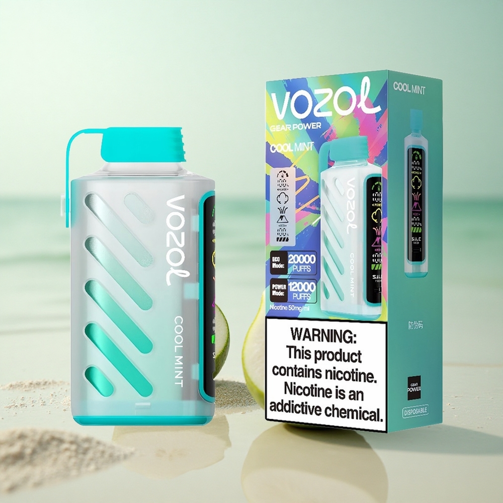 VOZOL Gear Power 20000 Puffs Viileä Mintti - Kaksoisverkkomato & 20ml
