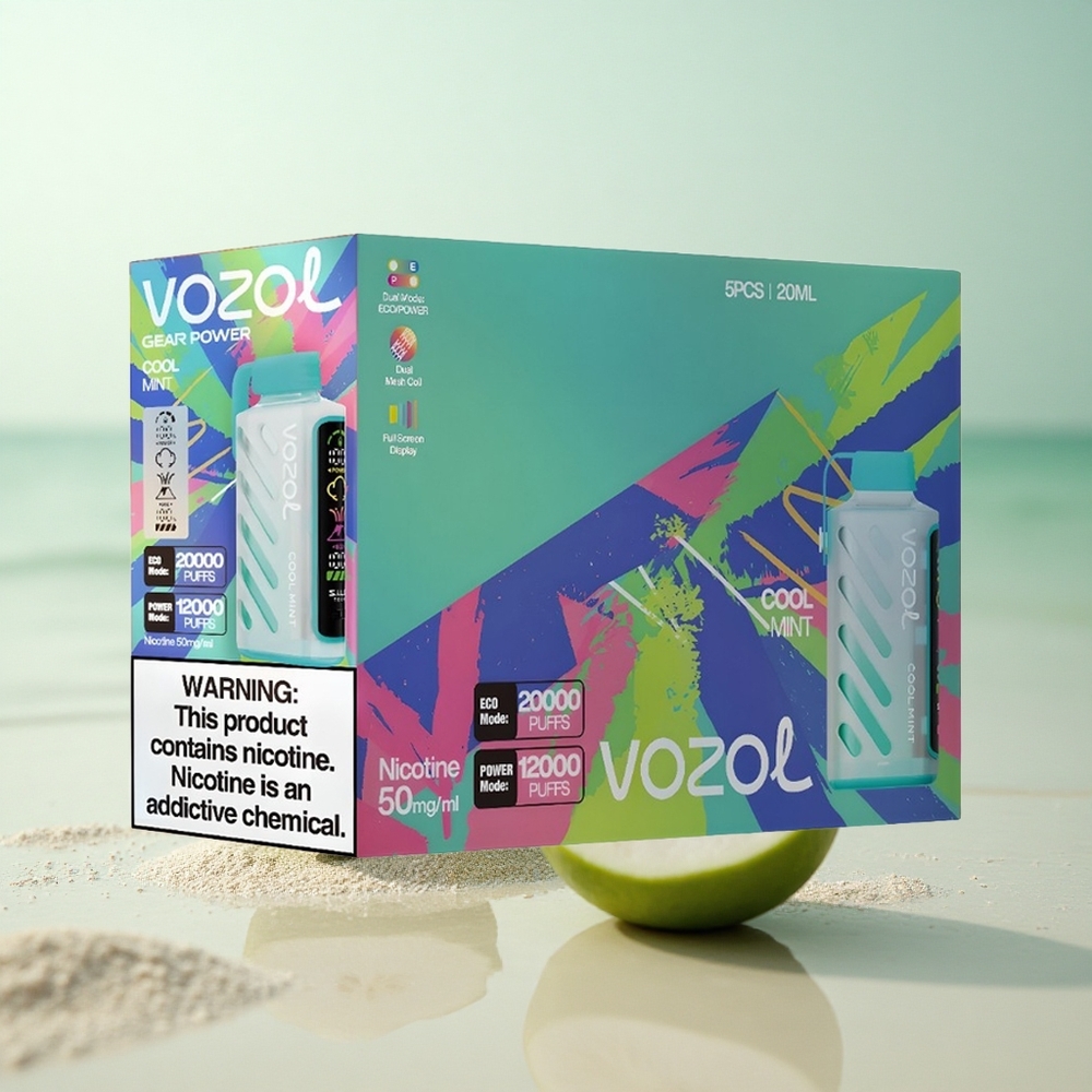 VOZOL Gear Power 20000 Puffs Viileä Mintti - Kaksoisverkkomato & 20ml