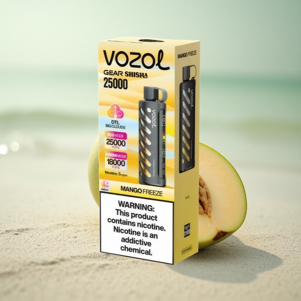 VOZOL Gear Shisha 25000 Puffs Mango Jäädyke 1000mAh Kaksoistila