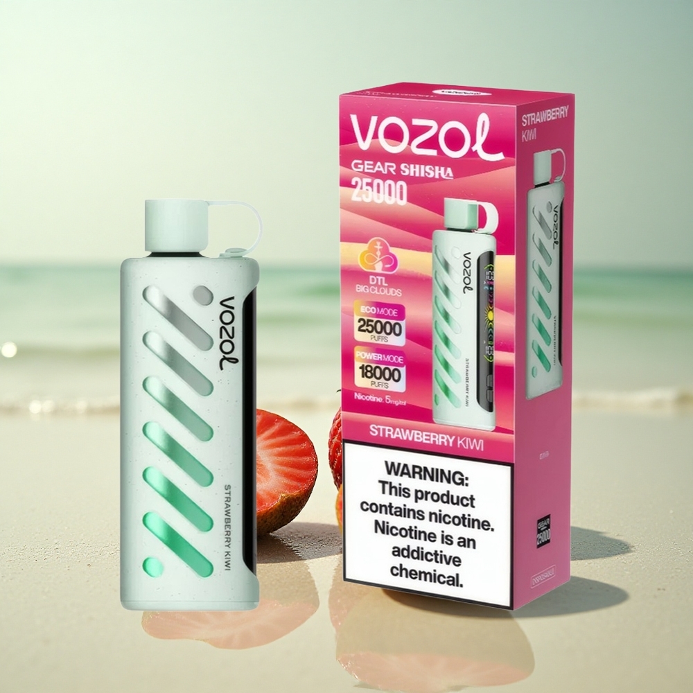 VOZOL Gear Shisha 25000 Puffs Mansikka-Kiivi Kaksoismuoto 1000mAh 5mg/ml