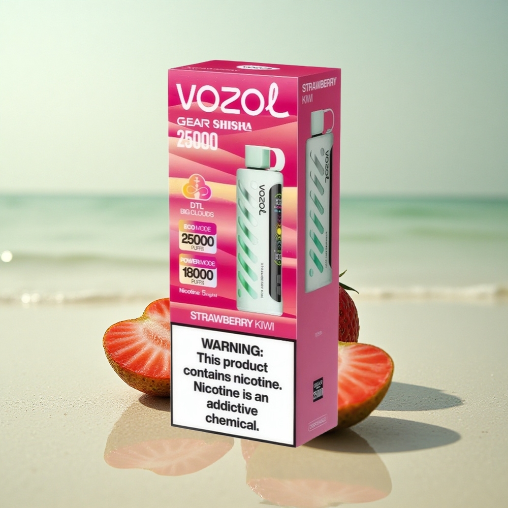 VOZOL Gear Shisha 25000 Puffs Mansikka-Kiivi Kaksoismuoto 1000mAh 5mg/ml