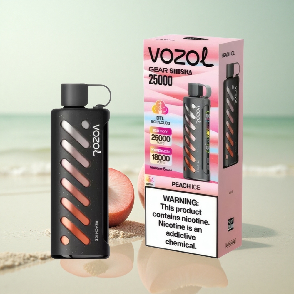VOZOL Gear Shisha 25000 Puffs Persikka Jää Dual Mesh 1000mAh