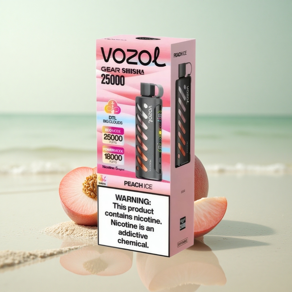 VOZOL Gear Shisha 25000 Puffs Persikka Jää Dual Mesh 1000mAh