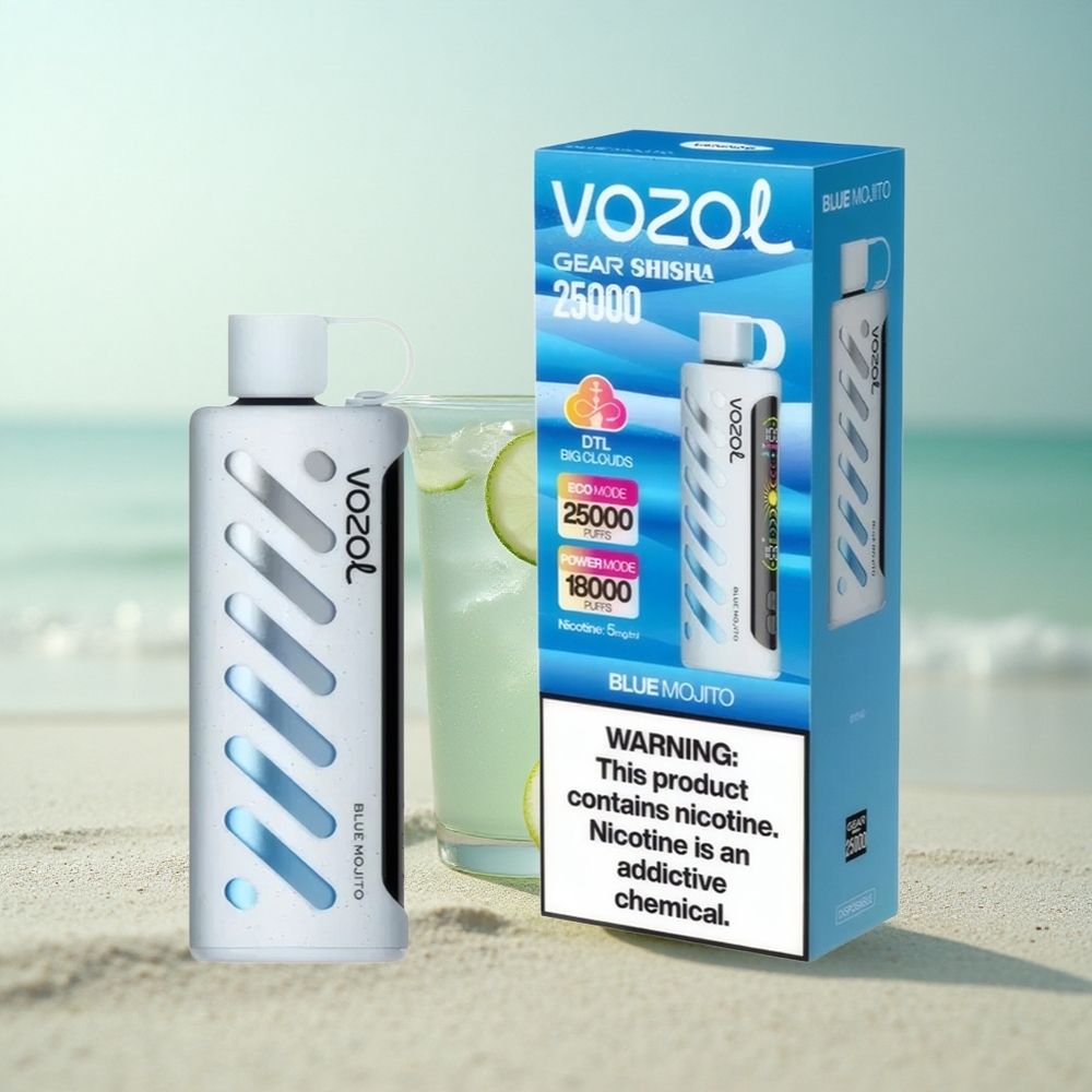 VOZOL Gear Shisha 25000 Puffs Sininen Mojito Kaksoisverkko Viisimilligrammaa