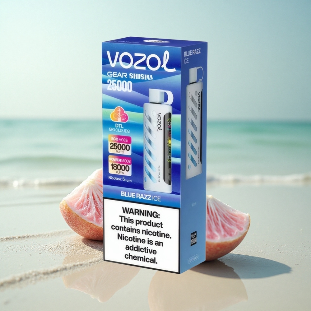 VOZOL Gear Shisha 25000 Puffs Sininen Vadelma-Jää Dual Mesh