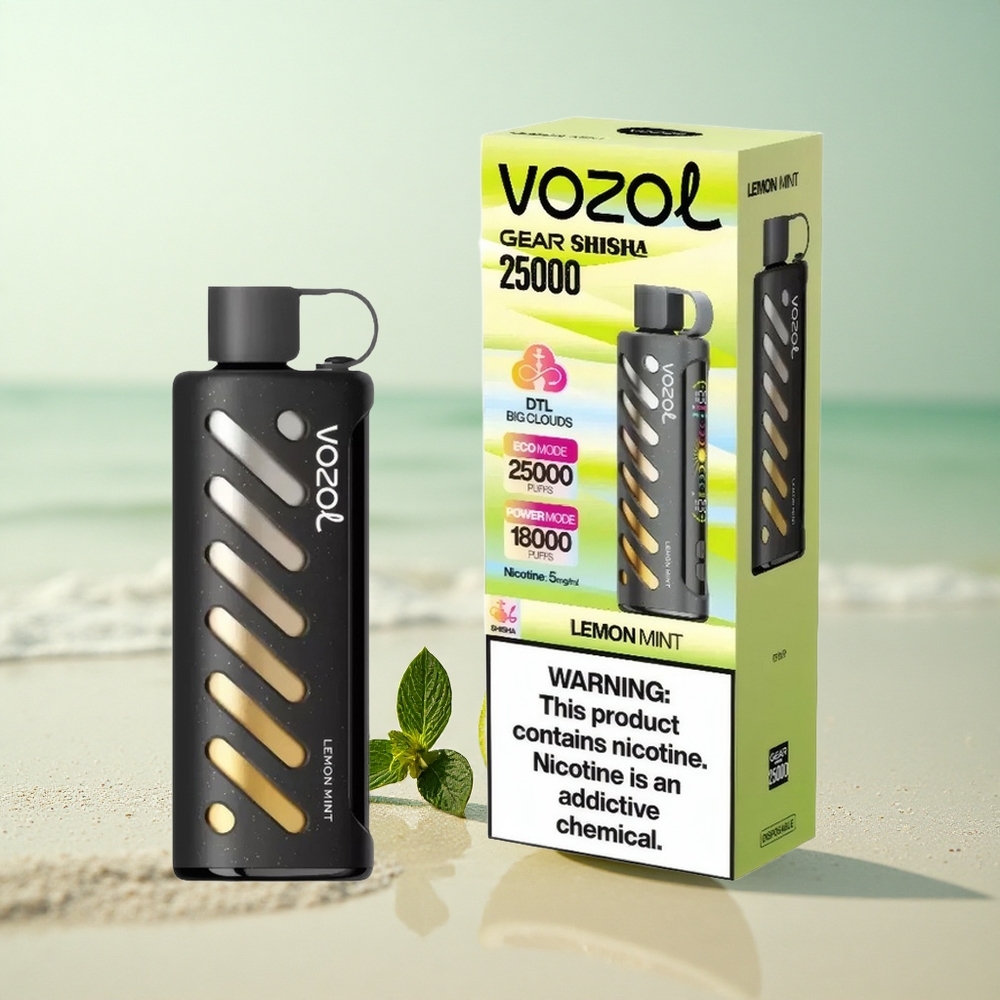 VOZOL Gear Shisha 25000 Puffs Sitruuna Minttu Kaksoismuoto 1000mAh 5mg/ml